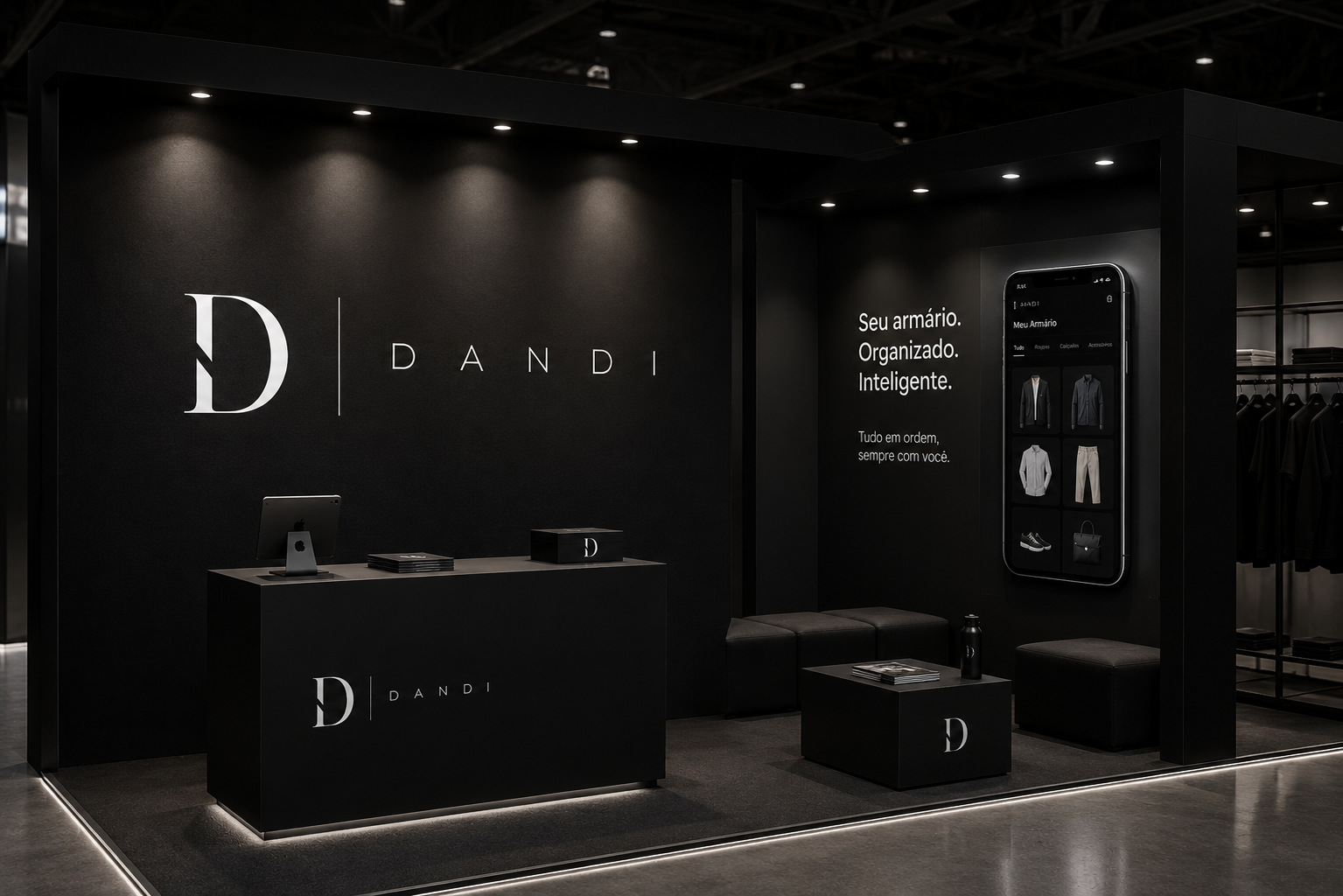 Totem e painel de evento Dandi